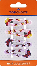Парфумерія, косметика Заколки для волосся, 23231, 4 шт., рожеві метелики - Top Choice