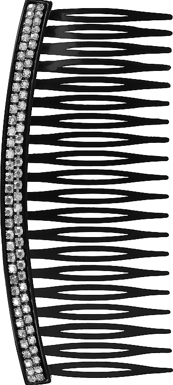 Декоративный гребень для волос, черный с серебрянными камушками - Donegal — фото N1