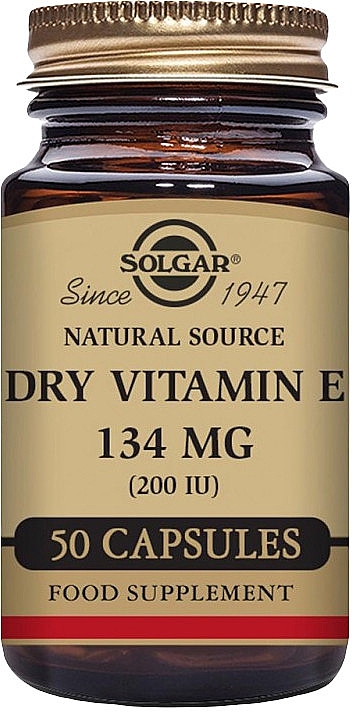 Харчова добавка "Вітамін Е 134 MG 200 IU" - Solgar Dry Vitamin E 134 MG 200 IU — фото N1