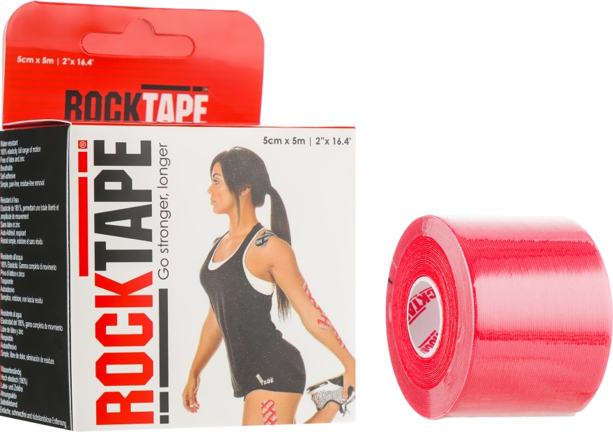 Кінезіо тейп "Red" - RockTape Kinesio Tape Standart — фото N1
