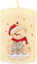 Парфумерія, косметика Декоративна свічка новорічна "Тедді", 7x10 см, кремова - Artman Teddy Candle