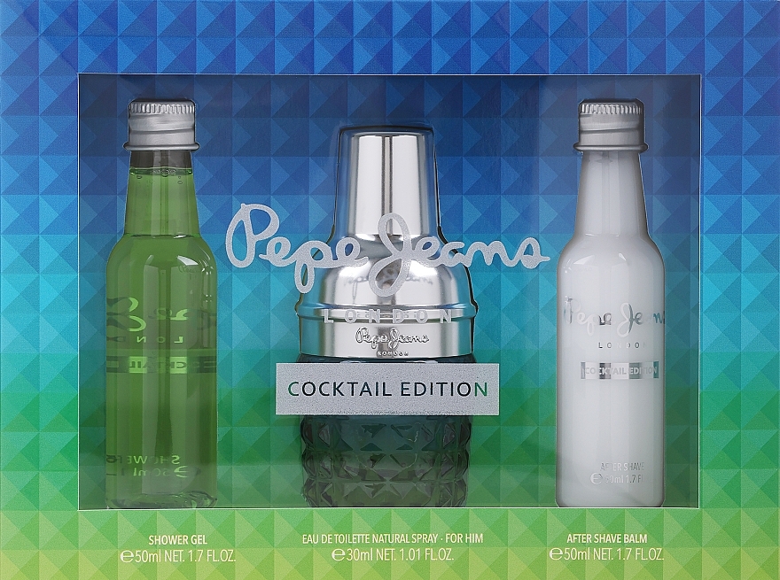 Pepe Jeans Cocktail Edition For Him - Набор (edt/30ml + f/sh/balm/50ml + sh/gel/50ml) — фото N1