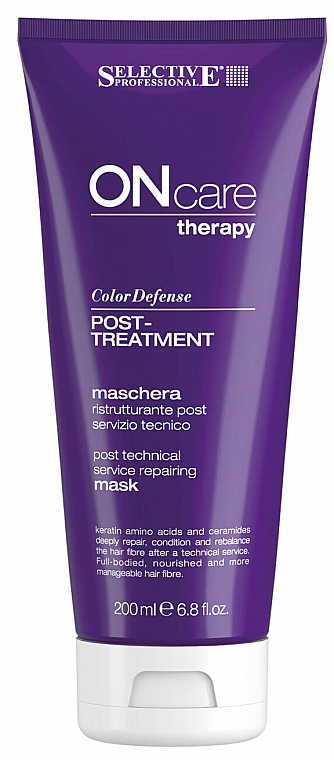 Маска восстанавливающая после химической обработки волос - Selective Professional On Care Color Care Defense Post Treatment Mask — фото N1