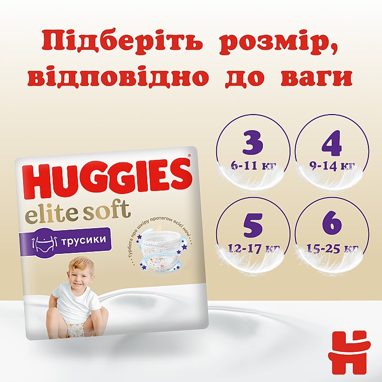 Підгузки-трусики Elite Soft Pants 5 (12-17 кг), 68 шт. - Huggies — фото N5