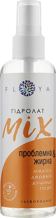 Гидролат "Mix" для проблемной и жирной кожи - Floya  — фото N1