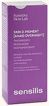 Депігментувальний крем для обличчя - Sensilis Skin D-Pigment AHA 10 Overnight — фото N2