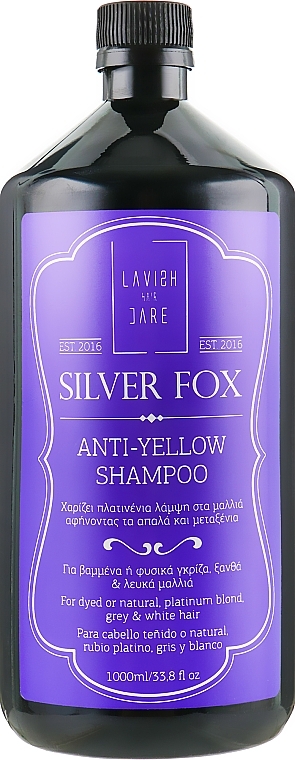 УЦЕНКА Шампунь против желтизны волос - Lavish Care Silver Fox Anti-Yellow Shampoo * — фото N3