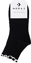 Носки женские короткие хлопковые с рюшами, черные - Moraj — фото N1