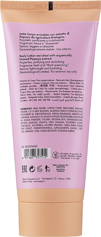 Лосьон для тела - Pupa Friut Lovers Papaya Body Lotion — фото N2