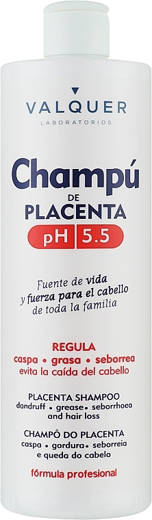 Шампунь подготовительный с плацентой - Valquer Placenta Shampoo — фото N1