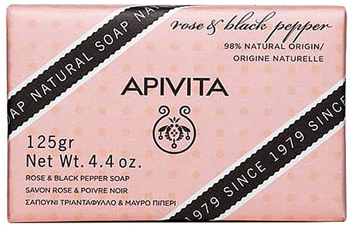 Мило - Apivita Soap with Rose and Black pepper