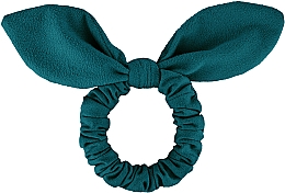 Парфумерія, косметика Резинка для волосся замшева з вушками, смарагд "Bunny" - MAKEUP Bunny Ear Soft Suede Hair Tie Emerald