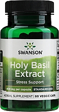 Парфумерія, косметика Харчова добавка "Екстракт базиліка", 400 мг - Swanson Holy Basil (Tulsi) Extract