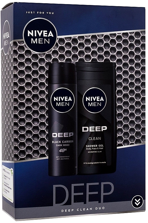 Набор - NIVEA MEN Deep Clean (sh/gel/250ml + deo/150ml) — фото N1
