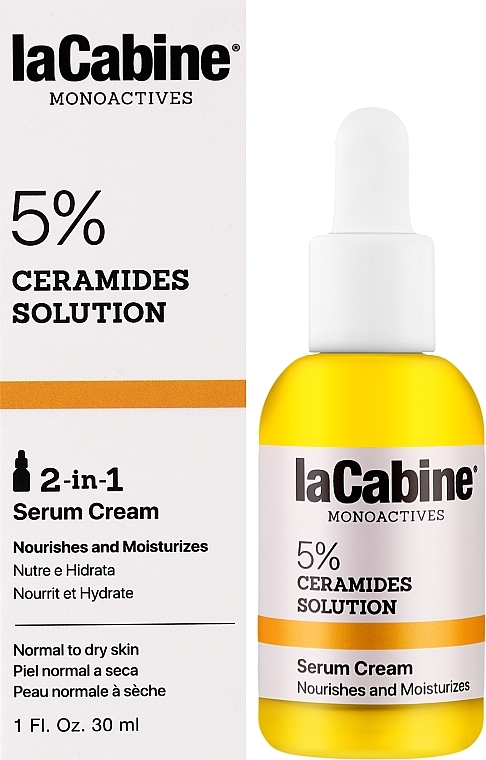 Крем-сироватка для живлення та зволоження сухої шкіри обличчя - La Cabine 5% Ceramides 2 in 1 Serum Cream — фото N2