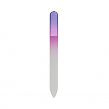 Стеклянная пилочка для ногтей, фиолетово-розовая - Tools For Beauty Glass Nail File With Rainbowr Print — фото N1