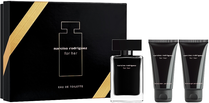 Narciso Rodriguez For Her - Набор (edt/50 ml + b/lot/50 ml + sh/gel/50 ml) — фото N1