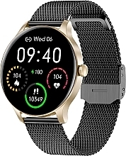 Смарт-часы, черная/золотая сталь - Garett Smartwatch Classy — фото N1