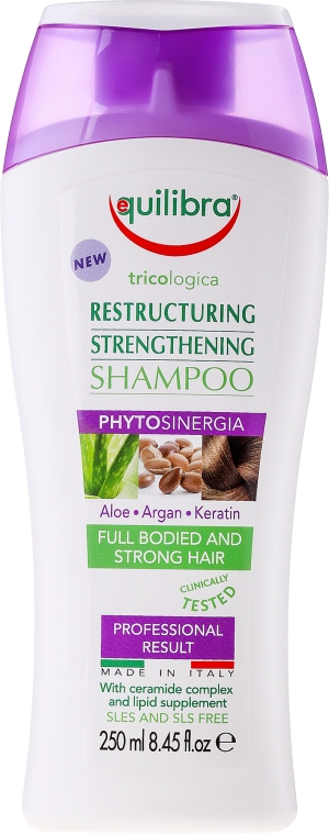 Відновлювальний шампунь - Equilibra Tricologica Aloe Vera Restructuring & Strengthening Shampoo