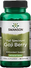Пищевая добавка "Ягоды годжи", 500 мг - Swanson Full Spectrum Goji Berry Wolfberry — фото N1