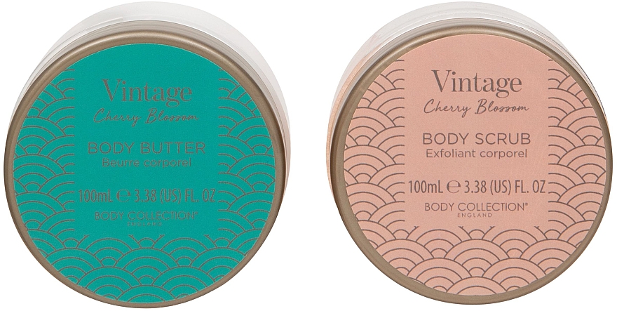 Набор - Technic Cosmetics Vintage Cherry Blossom Body Care Duo (b/butter/100ml + b/scrub/100ml) — фото N2