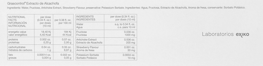 Витамины "Вес контроль артишок" - Mesoestetic Grascontrol Extracto Alcachofa — фото N3
