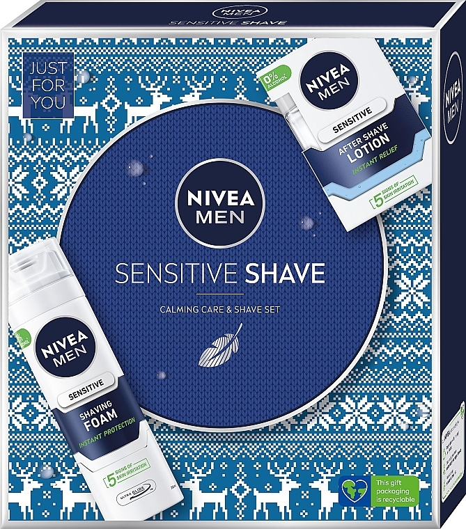 Набор - NIVEA MEN Sensitive Shave (sh/foam/200ml + ash/lot/100ml) — фото N1