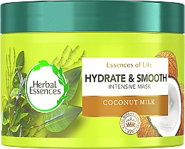 Парфумерія, косметика Маска для волосся "Зволоження" - Herbal Essences Hydrate & Smooth Coconut Milk Intensive Hair Mask