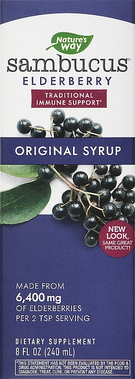 Сироп с черной бузиной - Nature's Way Sambucus Standardized Elderberry Original Syrup — фото N1