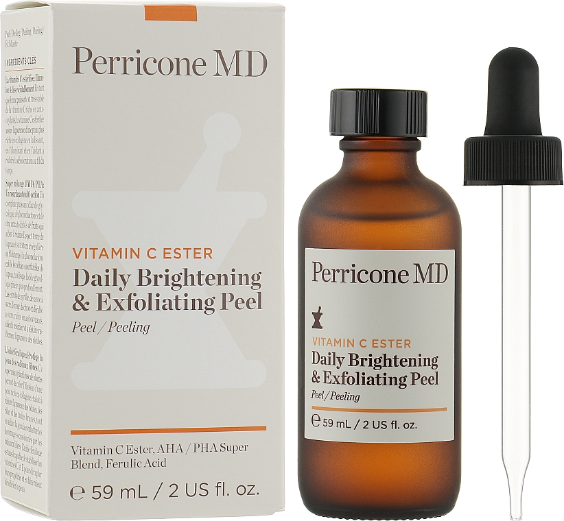 Освітлювальний і відлущувальний пілінг для обличчя - Perricone MD Vitamin C Ester Daily Brightening & Exfoliating Peel