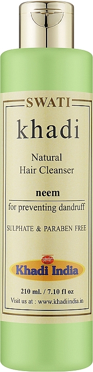 Трав'яний шампунь від лупи "Нім" - Khadi Swati Natural Hair Cleanser Neem — фото N1