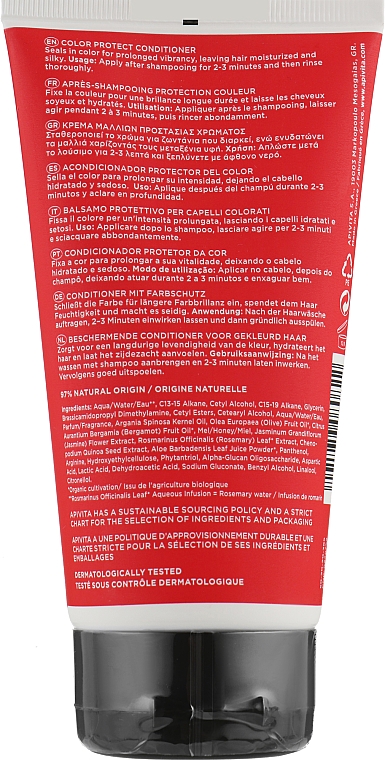 Кондиціонер для фарбованого й мельованого волосся - Apivita Color Protect Conditioner With Quinoa Proteins & Honey — фото N2