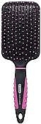 Щетка для волос прямоугольная, 11 рядов, черная с розовым - Titania Hair Care Pneumatic Hair Brush Paddle — фото N1