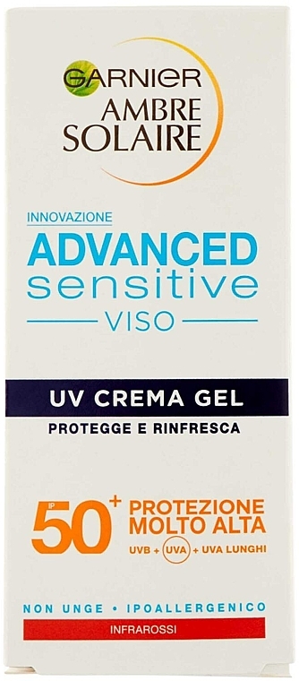 Сонцезахисний крем-гель SPF50 - Garnier Ambre Solaire Advanced Sensitive Cream Gel — фото N2