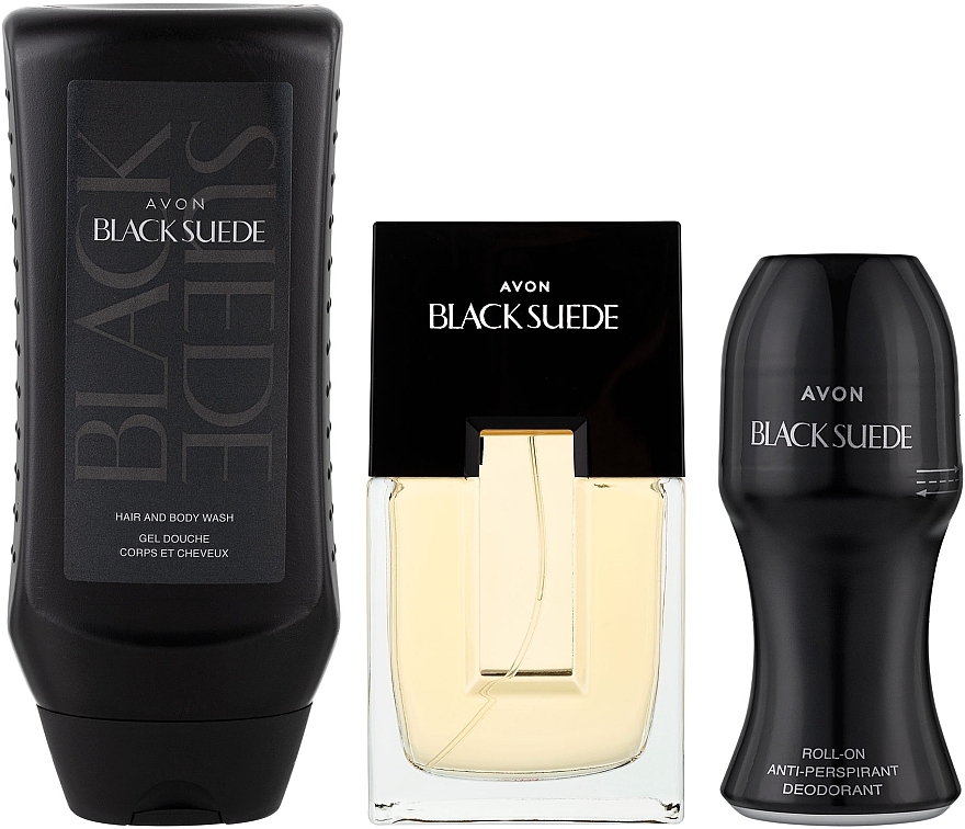 Avon Black Suede Aftershave Gift Set - Набор (edt/75ml + deo/50ml + show gel/250ml) — фото N2