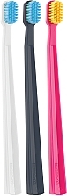 Парфумерія, косметика Набір зубних щіток "Х", м'які, чорна + біла + рожева - Spokar X Soft