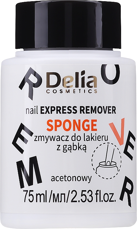 Жидкость для снятия лака губкой - Delia Sponge Nail Polish Remover Acetone — фото N1