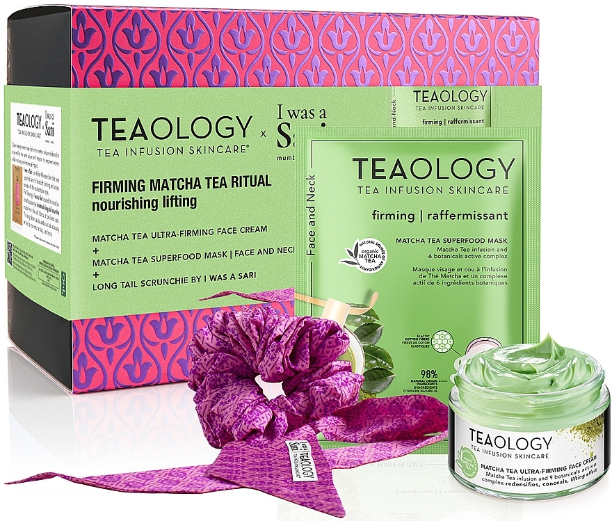 Набор - Teaology Matcha Tea Set (f/mask/21 ml + f/cr/50 ml + acc/1 pcs) — фото N1