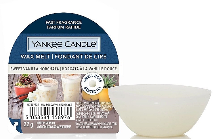 Ароматический воск - Yankee Candle Signature Sweet Vanilla Horchata Wax Melt — фото N1