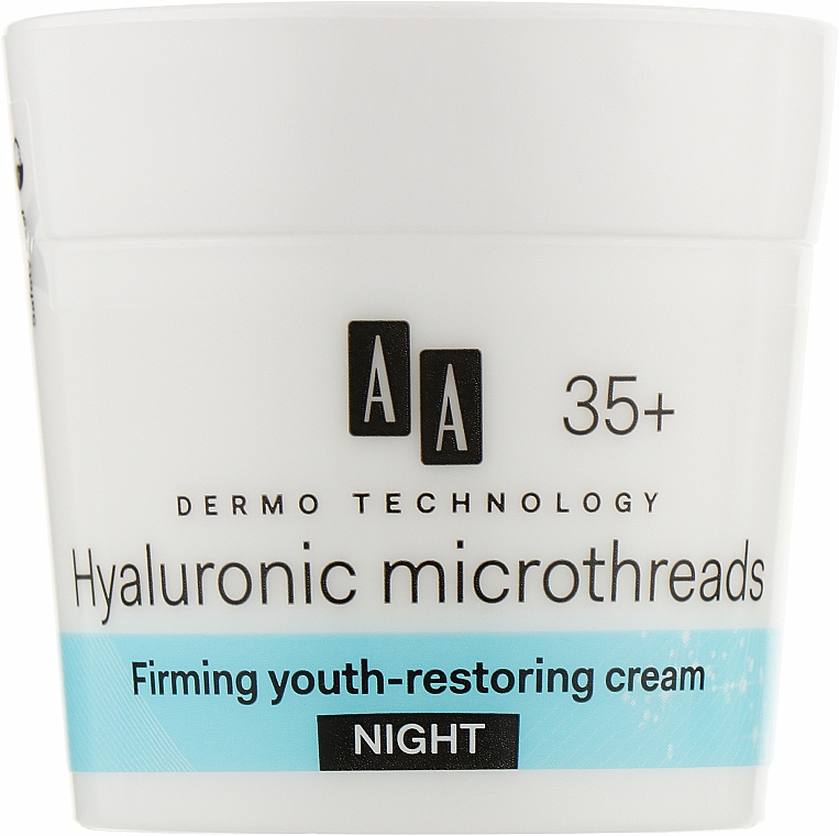 Ночной крем против морщин для лица 35+ - AA Dermo Technology Hyaluronic Microthreads Filling Anti-Wrinkle Night Cream  — фото N1