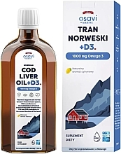 Пищевая добавка в виде масла печени трески с витамином D3 - Osavi Cod Liver Oil + D3 1000 Mg Omega 3 — фото N1