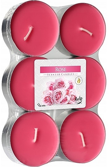 Набор чайных свечей "Роза" - Bispol Rose Maxi Scented Candles — фото N1