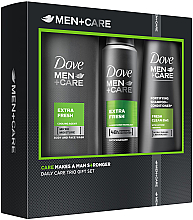 Парфумерія, косметика Набір - Dove Men+Care Extra Fresh (sh/gel/250ml + shmp/250ml + deo/150ml)