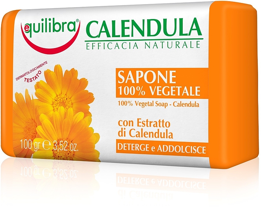 Набор - Equilibra Calendula (cr/100ml + soap/100g + sponge) — фото N4