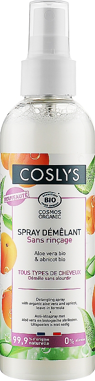 Спрей для легкого расчесывания волос с органическим алоэ вера и абрикосом - Coslys Demelant Spray Aloe Vera Bio & Abricot Bio — фото N1