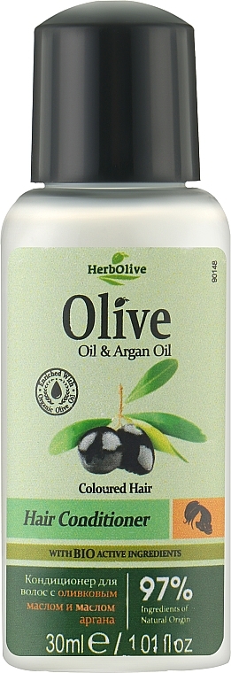 Кондиционер для волос на масле оливы с арганой - Madis HerbOlive Oil & Argan Oil Hair Conditioner For Coloured Hair (мини) — фото N1