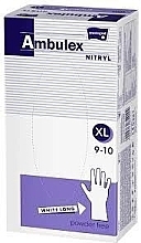 Перчатки нитриловые, неопудренные, белые, размер XL, 100 шт. - Matopat Ambulex — фото N1