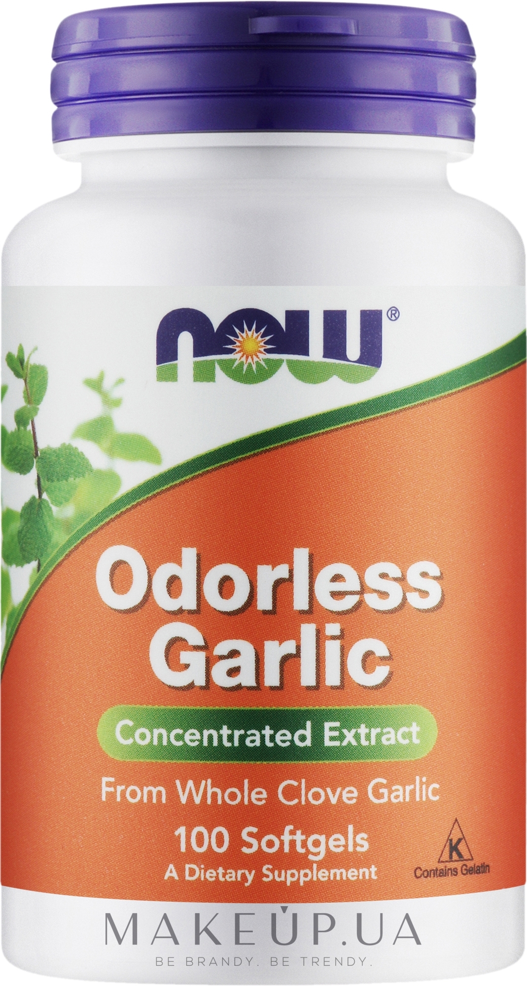 Екстракт часнику без запаху, м'які капсули - Now Foods Odorlees Garlic Softgels — фото 100шт