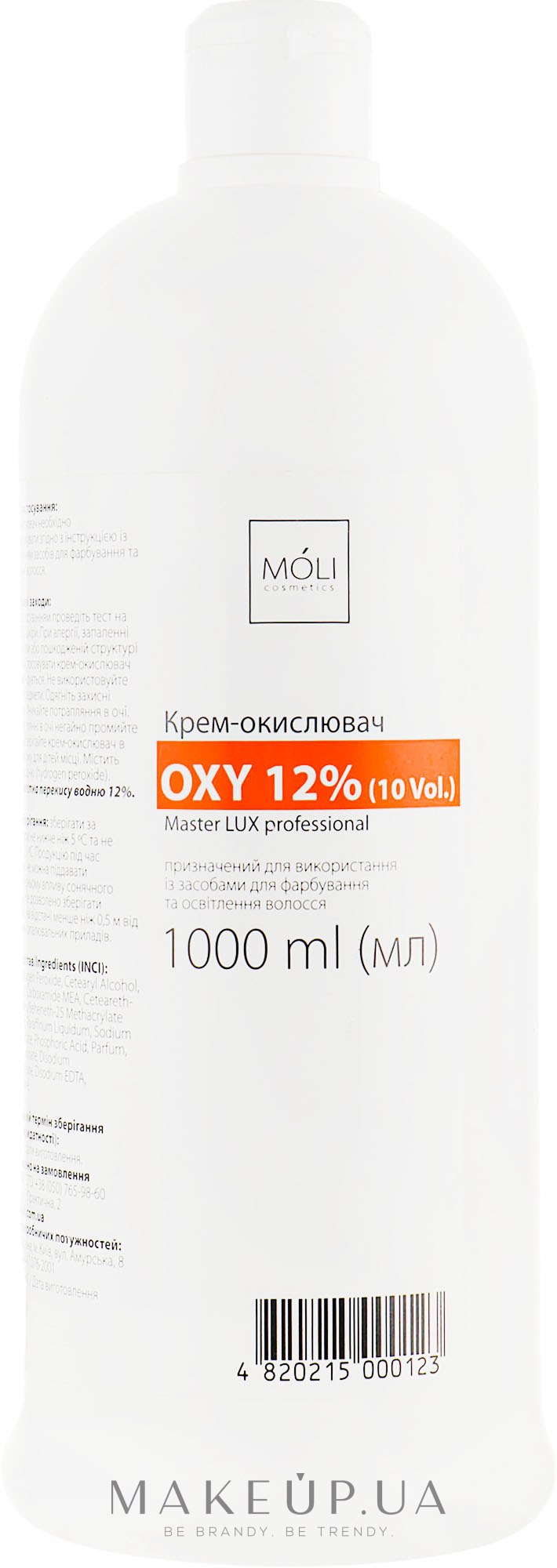 Окислювальна емульсія 12% - Moli Cosmetics Oxy 12% (10 Vol.) — фото 1000ml