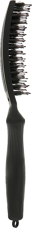 Щітка для розчісування і масажу, зі щетиною кабана, чорна - Olivia Garden Fingerbrush Combo Full Black Medium — фото N2